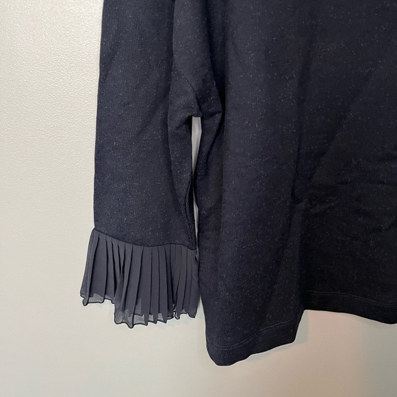 NWT Wrap London Pleated Sleeve Back Mock Neck Pullover Sweater - Picture 5 of 11